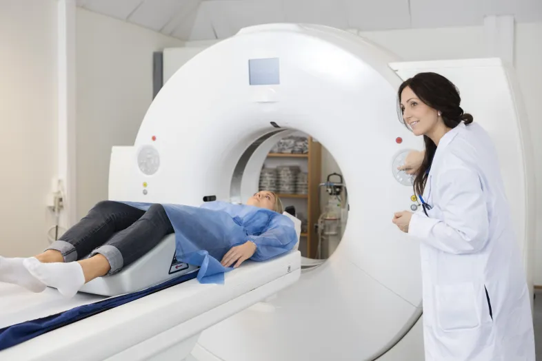 Patient entering MRI machine